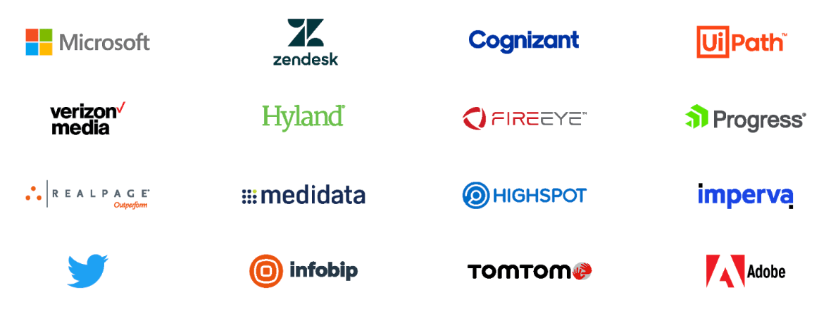 Brands who've enrolled their teams Product Marketing Core include Twitter, Microsoft, and Adobe.