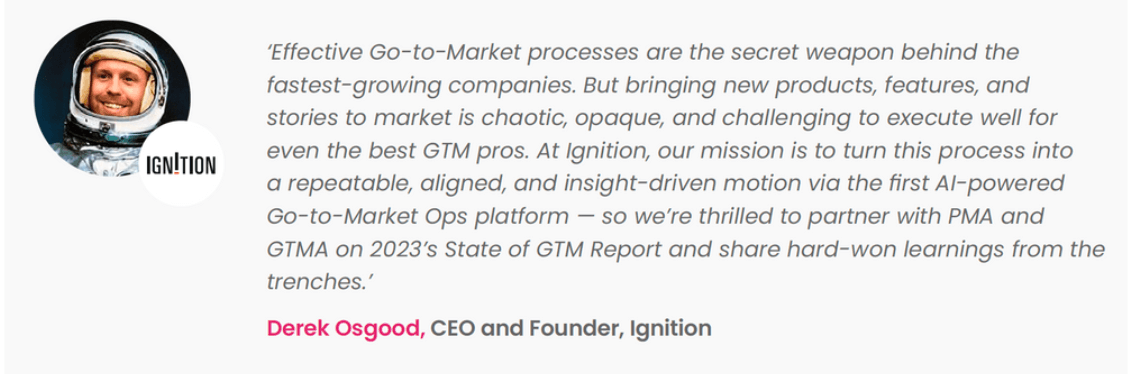 Quote from Ignition Founder and CEO, Derek Osgood.