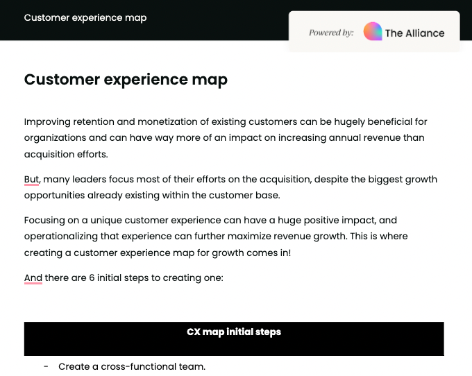 customer experience map template