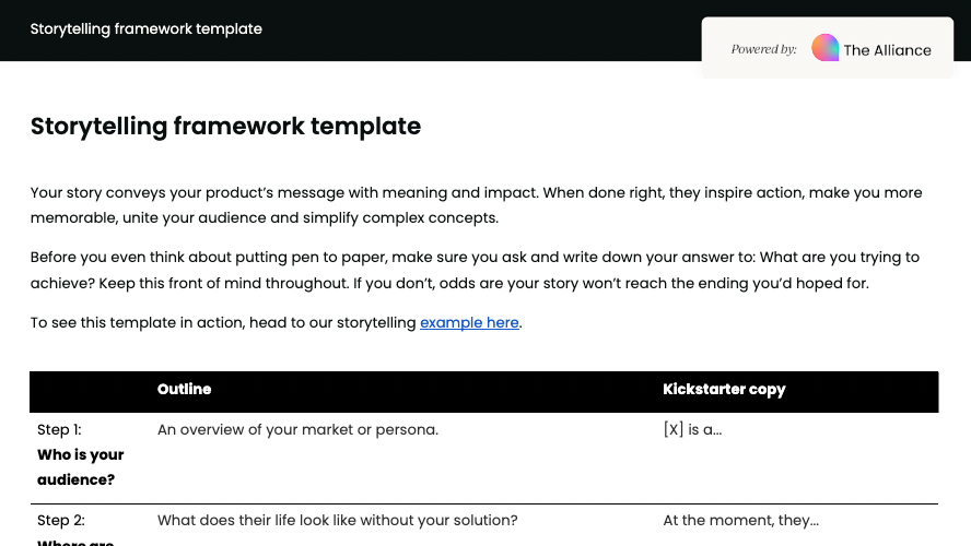 storytelling marketing framework