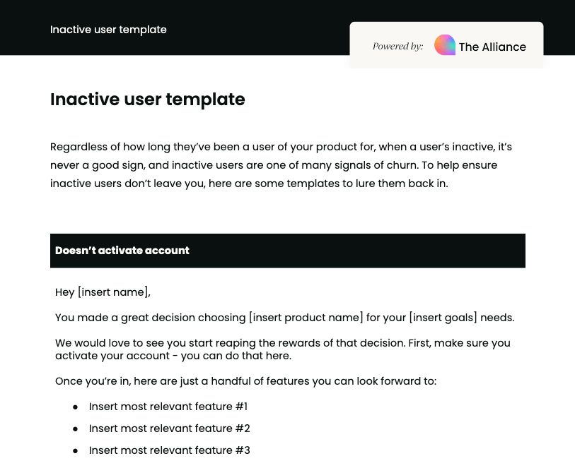 Inactive user re-engagement email templates