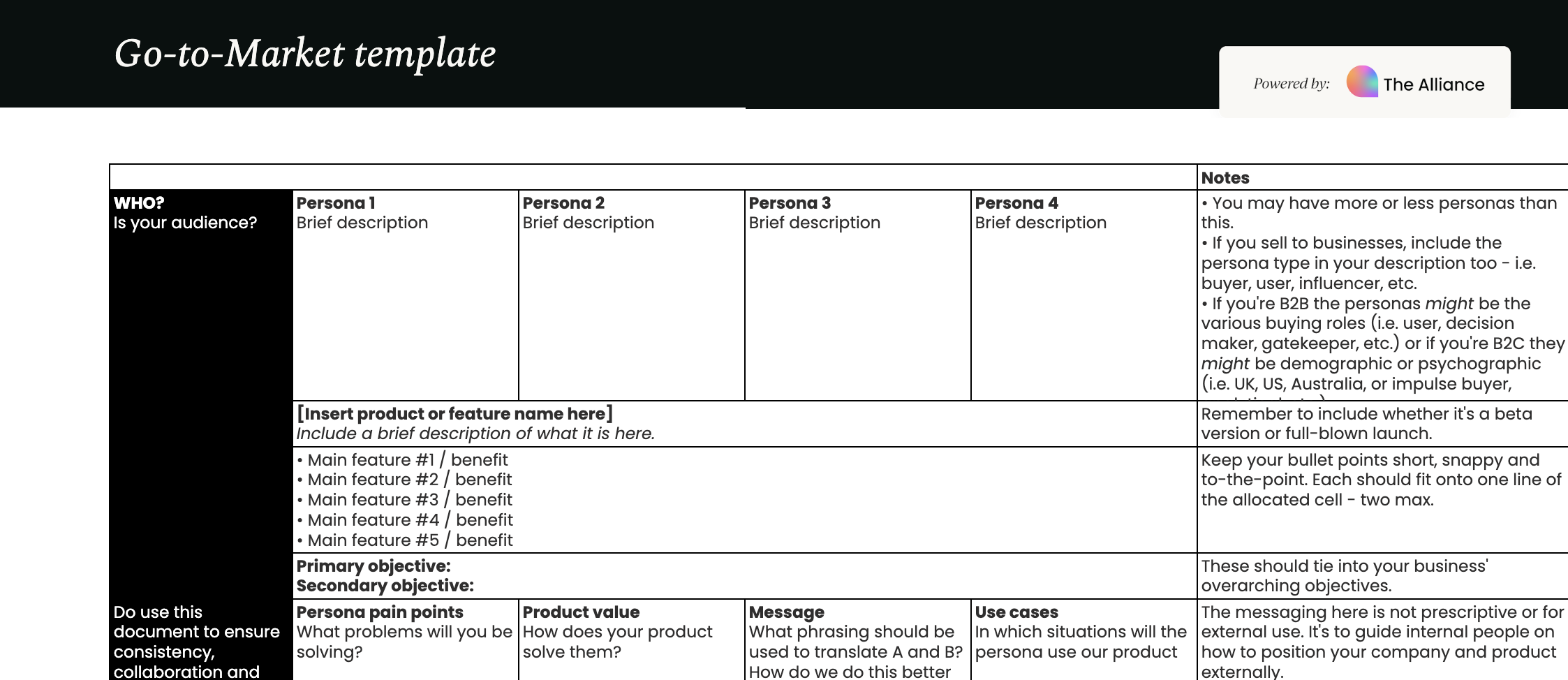 go-to-market template