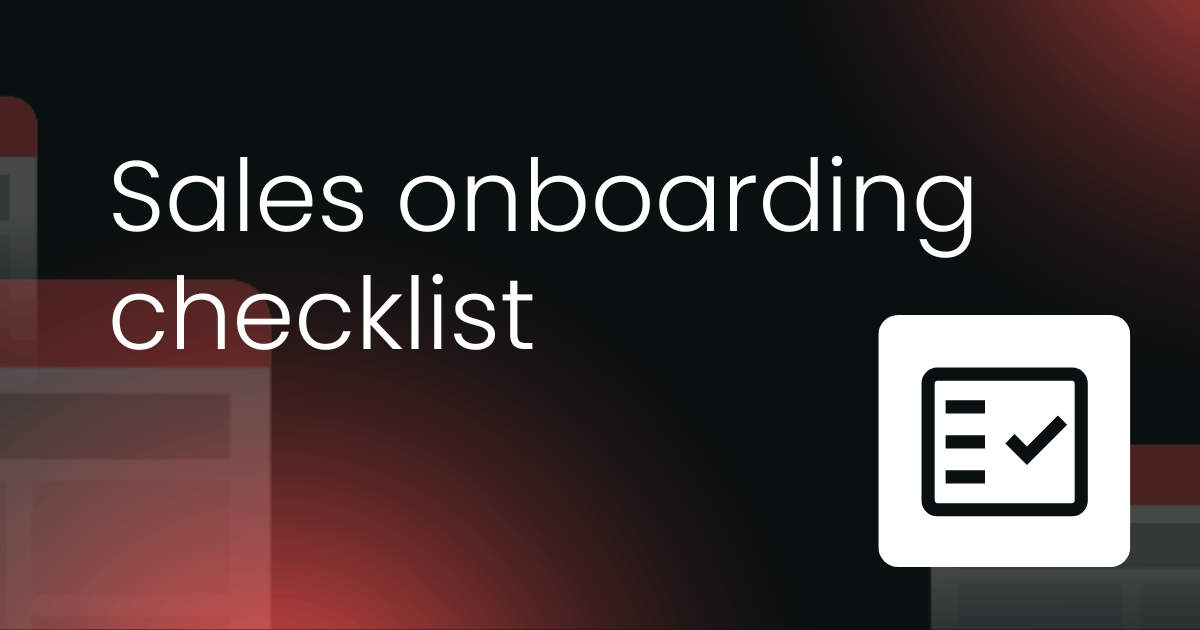 Sales onboarding checklist