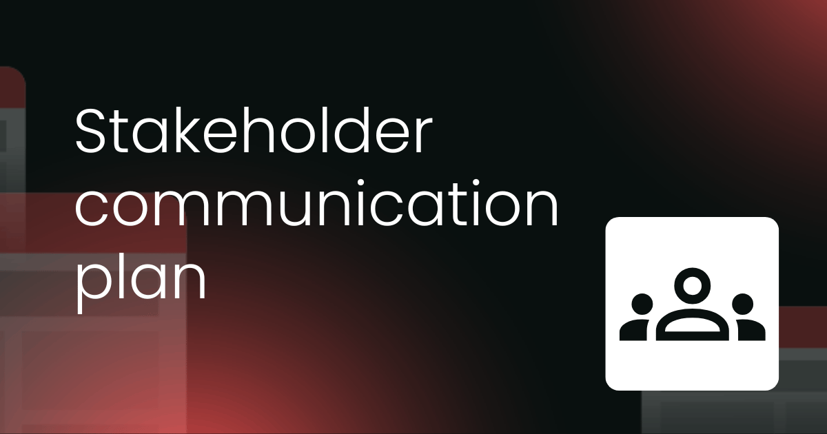 Stakeholder communication plan template